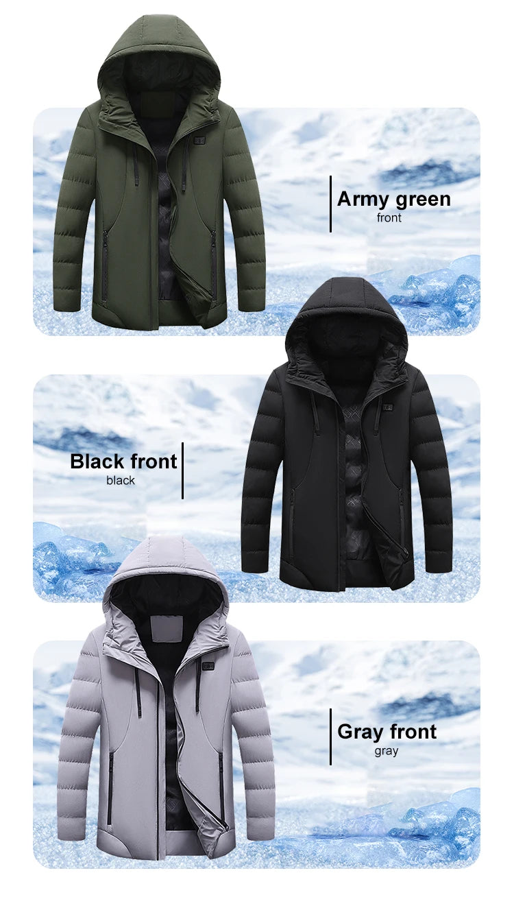Heated Jacket 11 Areas Heated Jacket Men Electric Heating Jacket Usb Heated Jacket Hooded Heated Bodywarmer Heated Down Jacket