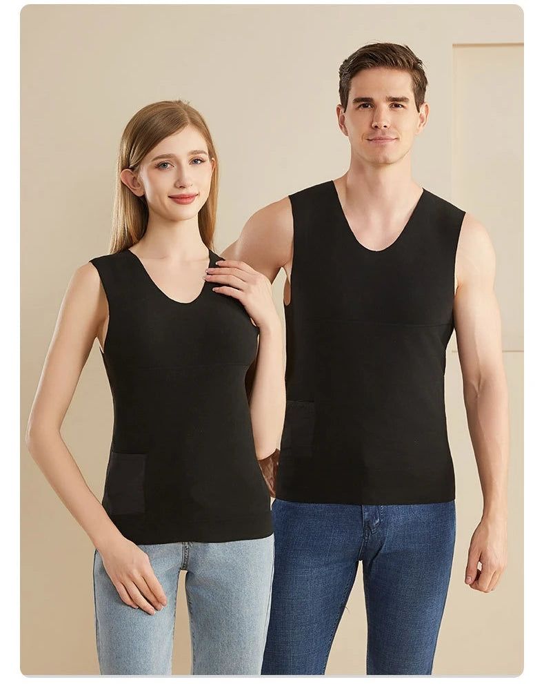 Heated Jacket Men Women Warm Seamless Vest USB Self Heating Jacket Ski Camping Hiking Heated suede Winter Clothes Washed