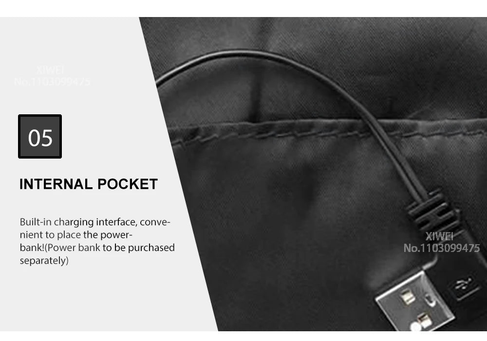 Heated Jacket Men Women USB Self Heated Clothing Washed Cotton Warm Coats Winter Thermal Skiing Camping Hiking Jacket 2-21 Areas