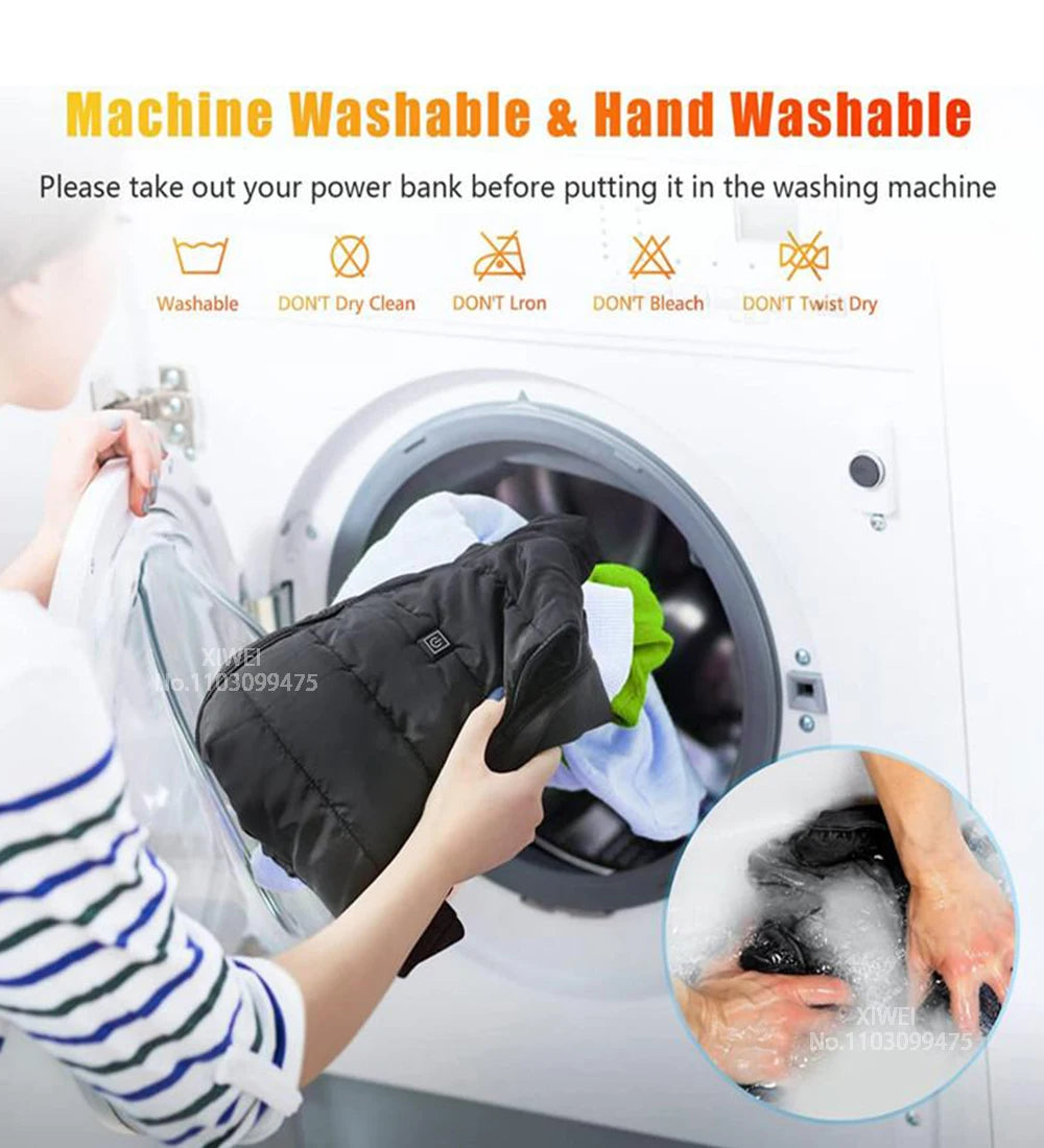 Heated Jacket Men Women USB Self Heated Clothing Washed Cotton Warm Coats Winter Thermal Skiing Camping Hiking Jacket 2-21 Areas