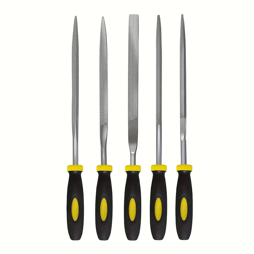 Premium Needle File Set - High-Carbon Steel Files with Non-Slip Ergonomic Handles for Precise Filing on Wood, Plastic, Model