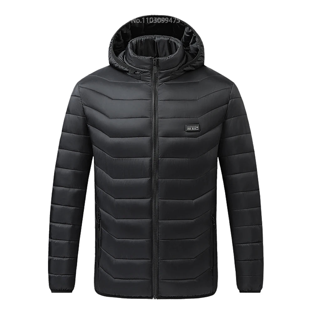 Heated Jacket Men Women USB Self Heated Clothing Washed Cotton Warm Coats Winter Thermal Skiing Camping Hiking Jacket 2-21 Areas