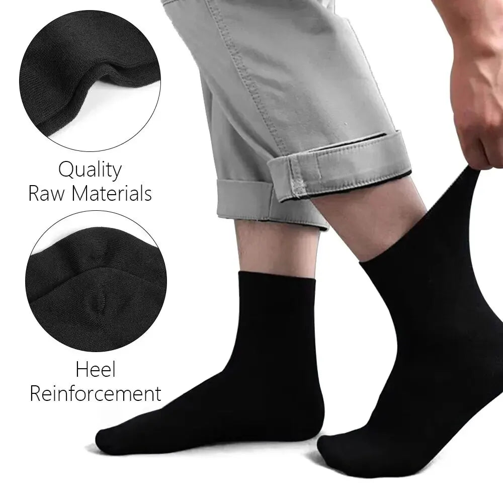 10/5/3MEN'S Mid-calf Socks Cotton Socks for All Seasons, Solid Colour and Versatile
