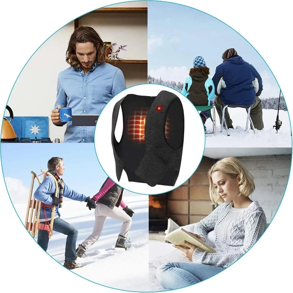 Men Autumn And Winter high quality Heated Vest Electric Heated Jackets Men Graphene Heat Coat USB Heating Padded Jacket