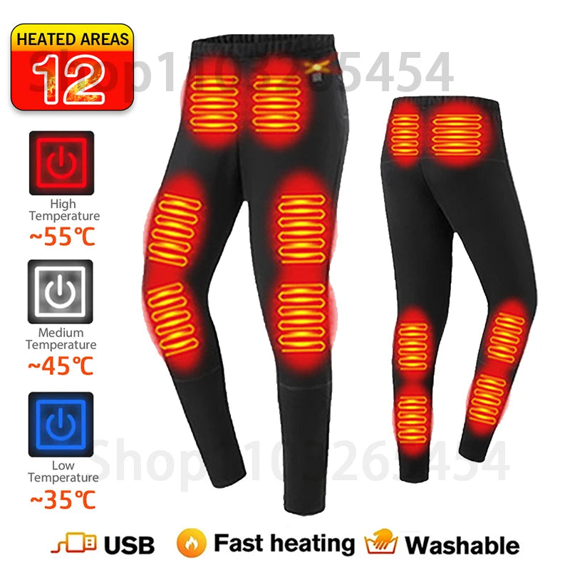52 Areas New Heated Underwear Winter Thermal Underwear Women Men Heating Jacket Winter Accessories USB Electric Heating Clothes