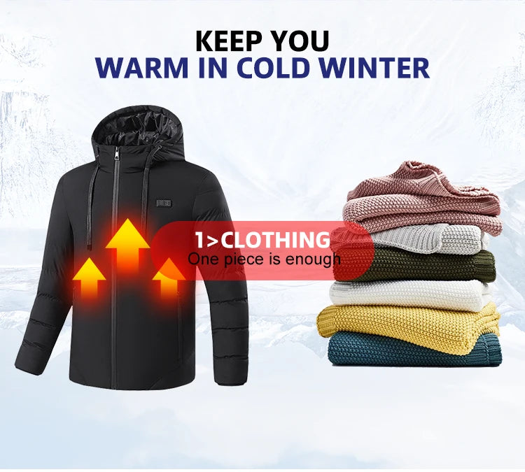 Heated Jacket 11 Areas Heated Jacket Men Electric Heating Jacket Usb Heated Jacket Hooded Heated Bodywarmer Heated Down Jacket