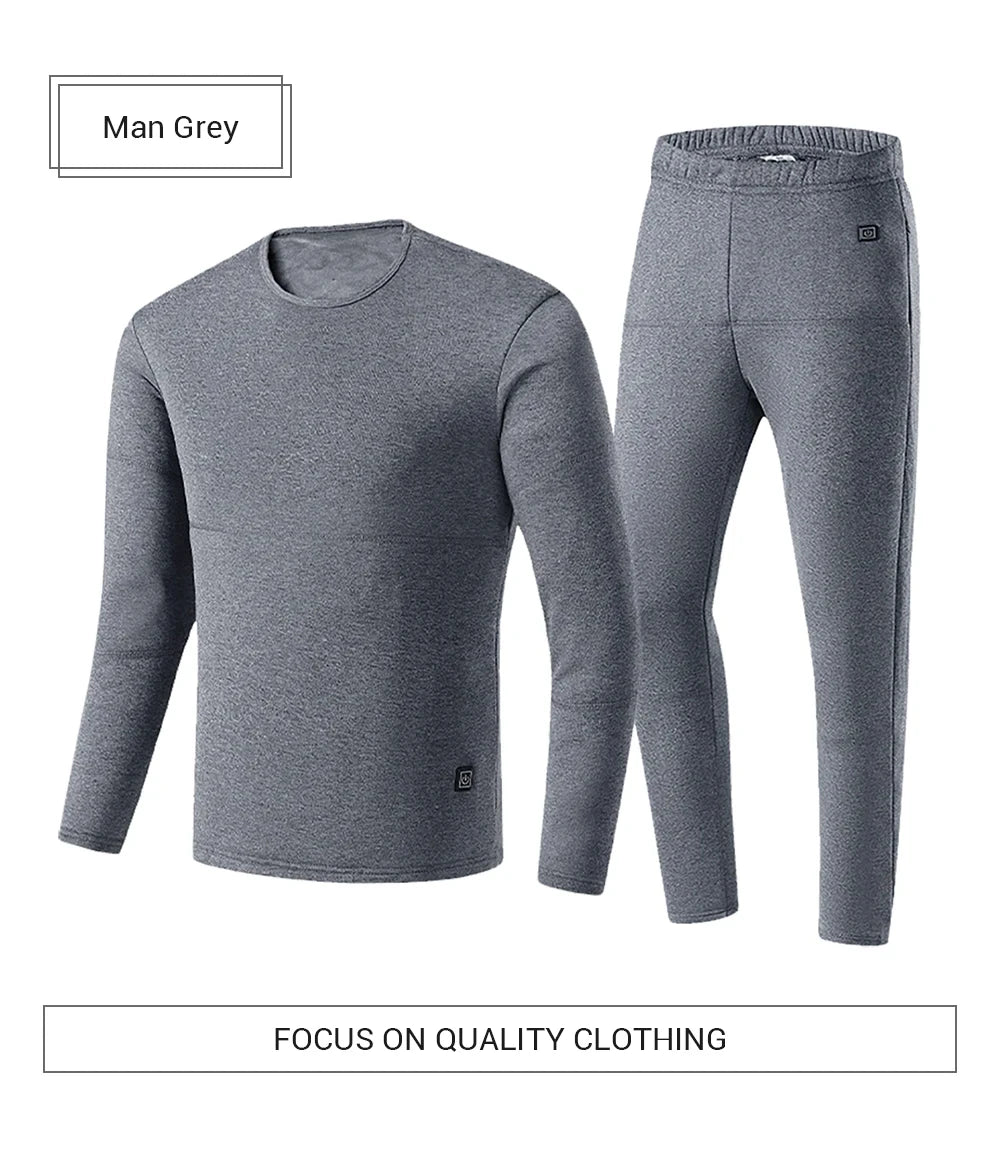 52 Areas New Heated Underwear Winter Thermal Underwear Women Men Heating Jacket Winter Accessories USB Electric Heating Clothes