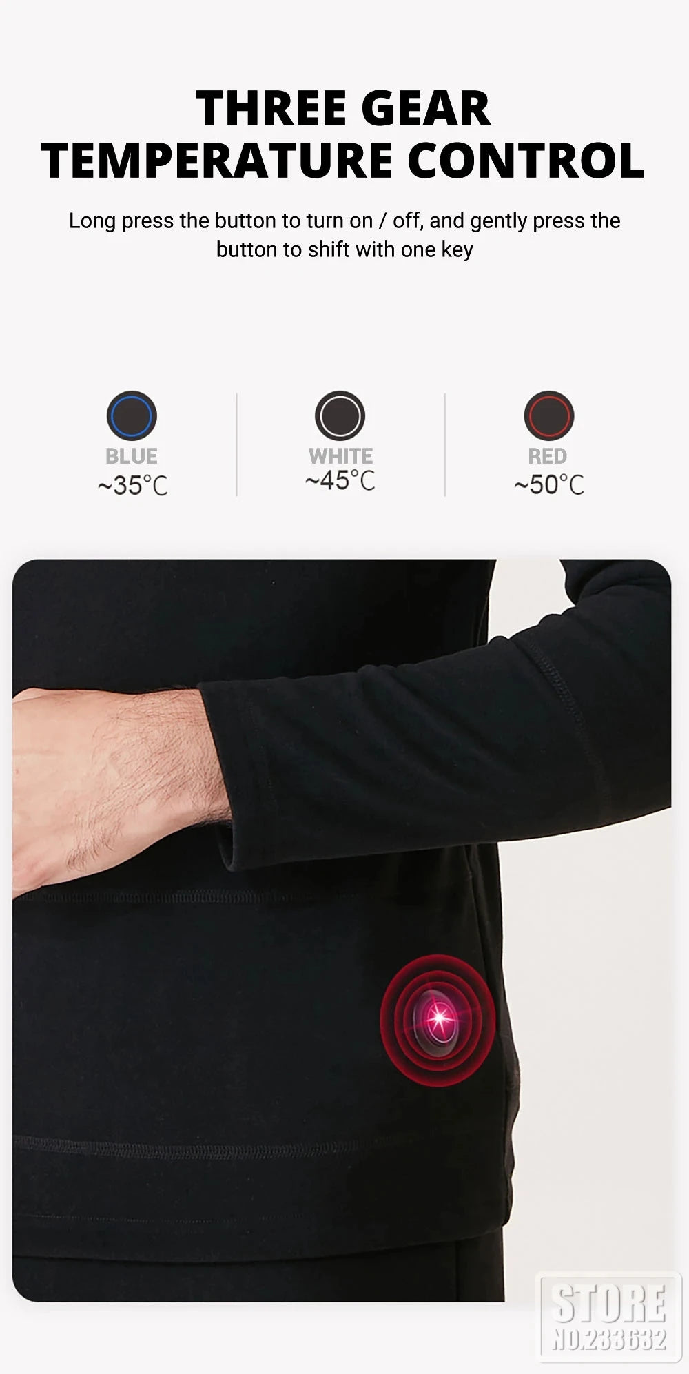 Winter Heated Underwear Suit Smart Phone APP Control Temperature USB Battery Powered  Fleece Thermal Motorcycle Jacket