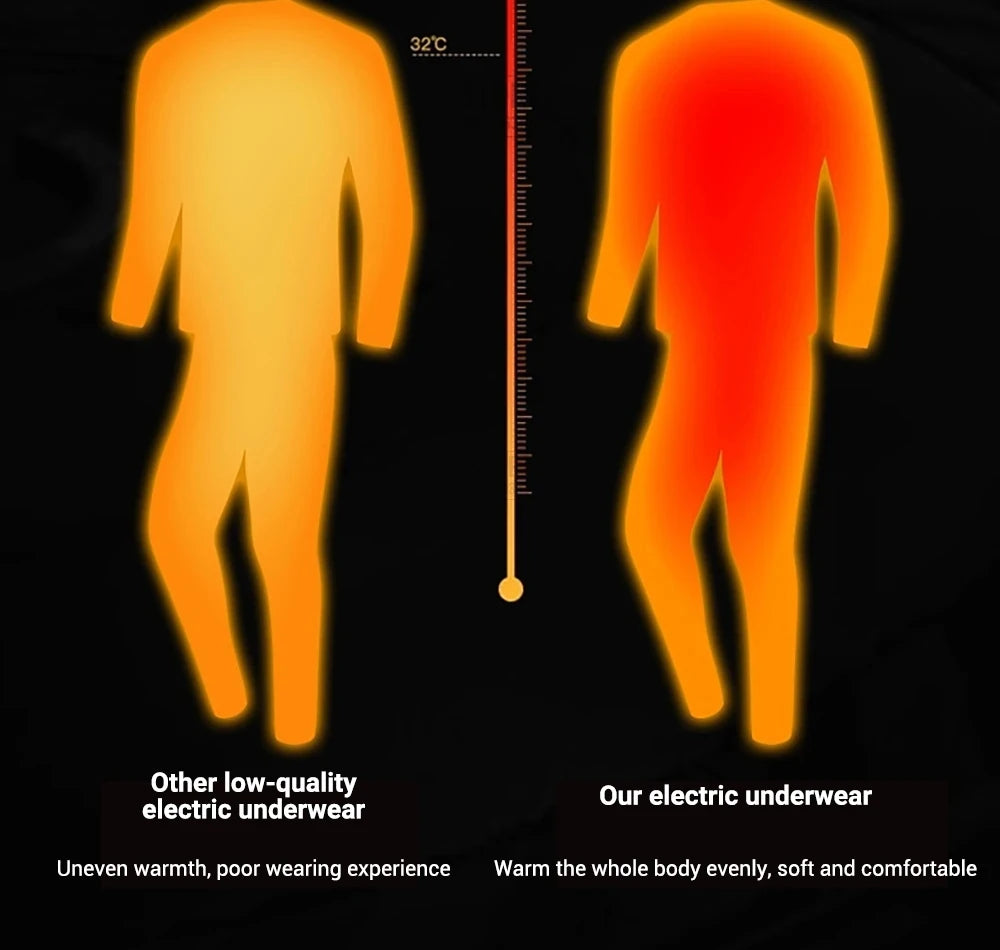 52 Areas New Heated Underwear Winter Thermal Underwear Women Men Heating Jacket Winter Accessories USB Electric Heating Clothes