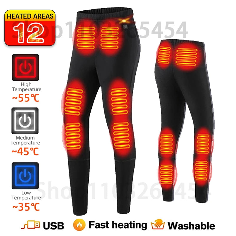 52 Areas New Heated Underwear Winter Thermal Underwear Women Men Heating Jacket Winter Accessories USB Electric Heating Clothes