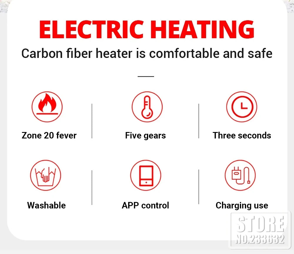 Winter Heated Underwear Suit Smart Phone APP Control Temperature USB Battery Powered  Fleece Thermal Motorcycle Jacket