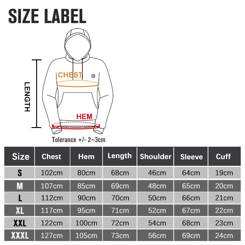Women USB Heating Hoodies men Vintage Gothic Heated Jacket Long Sleeve Streetwear Loose Coats Harajuku Sweatshirts