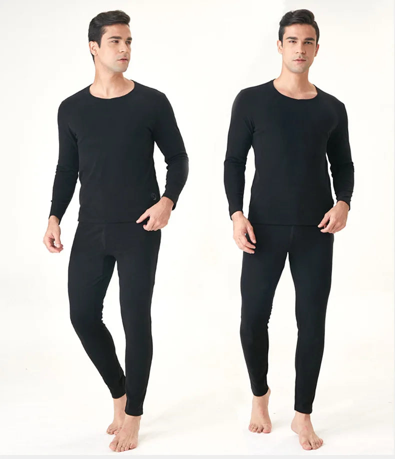 Winter Heated Underwear Suit Smart Phone APP Control Temperature USB Battery Powered  Fleece Thermal Motorcycle Jacket