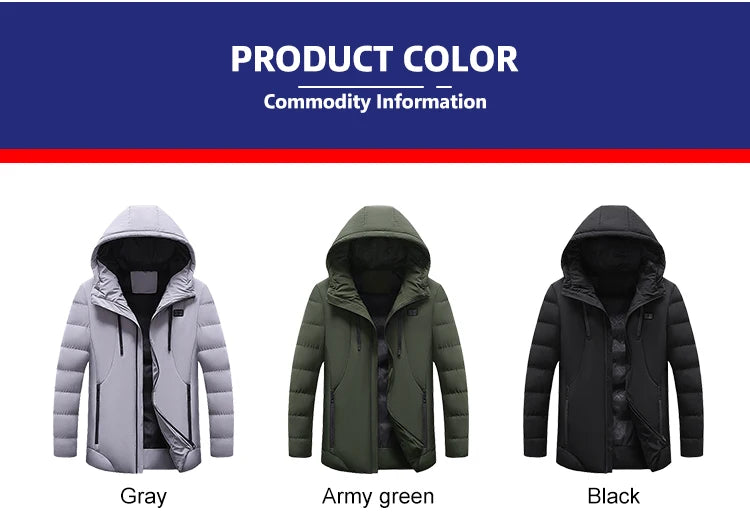 Heated Jacket 11 Areas Heated Jacket Men Electric Heating Jacket Usb Heated Jacket Hooded Heated Bodywarmer Heated Down Jacket