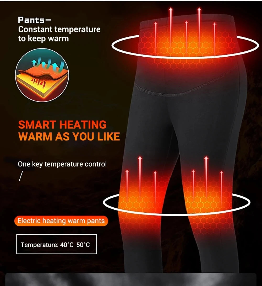 52 Areas New Heated Underwear Winter Thermal Underwear Women Men Heating Jacket Winter Accessories USB Electric Heating Clothes
