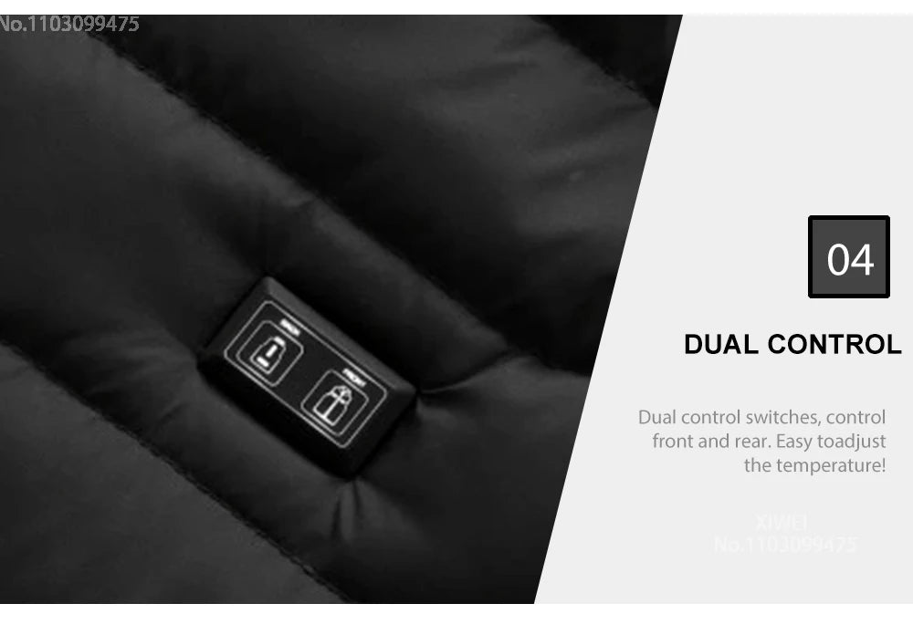 Heated Jacket Men Women USB Self Heated Clothing Washed Cotton Warm Coats Winter Thermal Skiing Camping Hiking Jacket 2-21 Areas