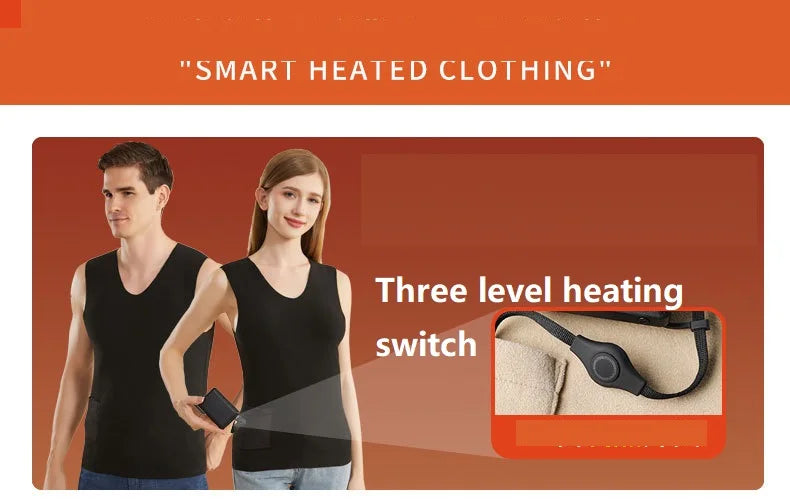 Heated Jacket Men Women Warm Seamless Vest USB Self Heating Jacket Ski Camping Hiking Heated suede Winter Clothes Washed