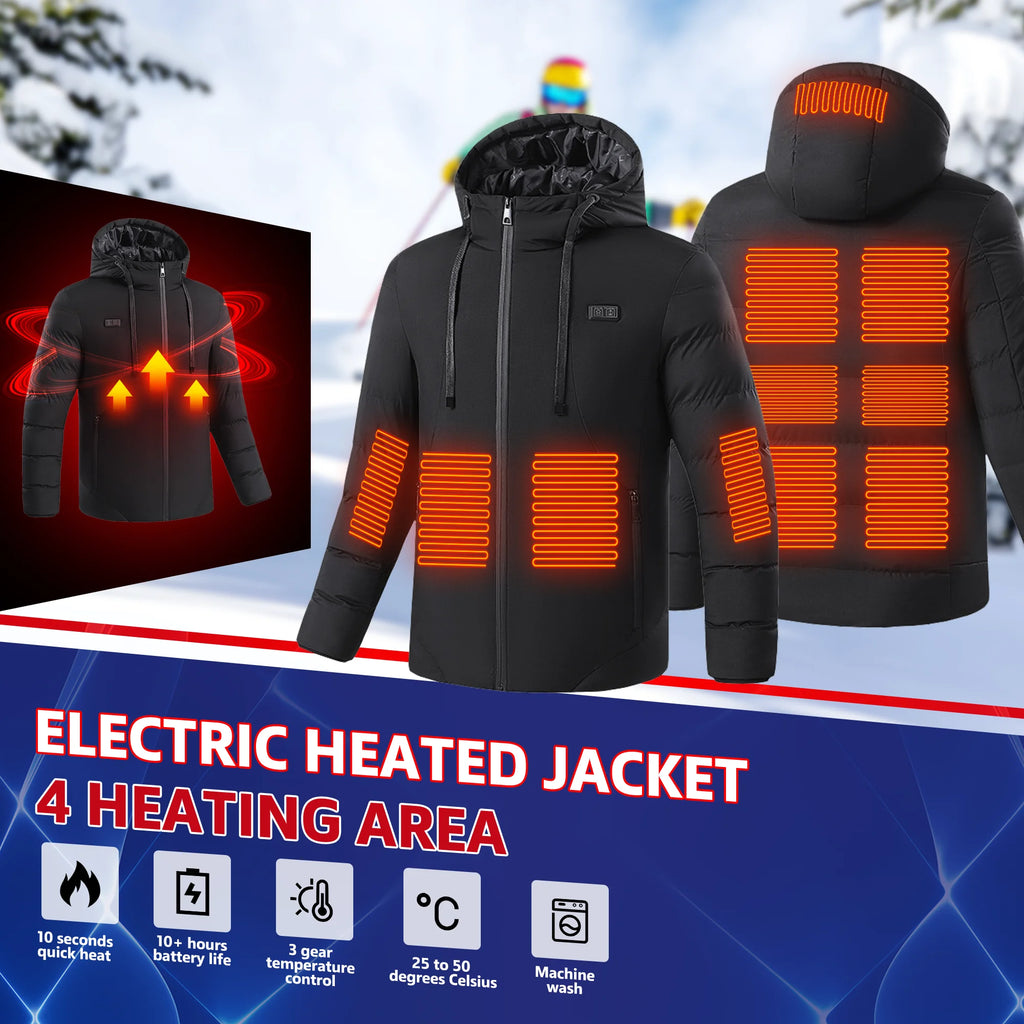 Heated Jacket 11 Areas Heated Jacket Men Electric Heating Jacket Usb Heated Jacket Hooded Heated Bodywarmer Heated Down Jacket