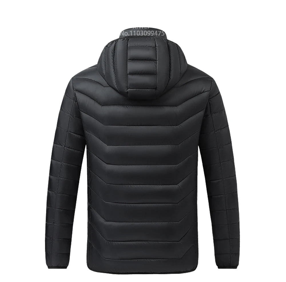 Heated Jacket Men Women USB Self Heated Clothing Washed Cotton Warm Coats Winter Thermal Skiing Camping Hiking Jacket 2-21 Areas