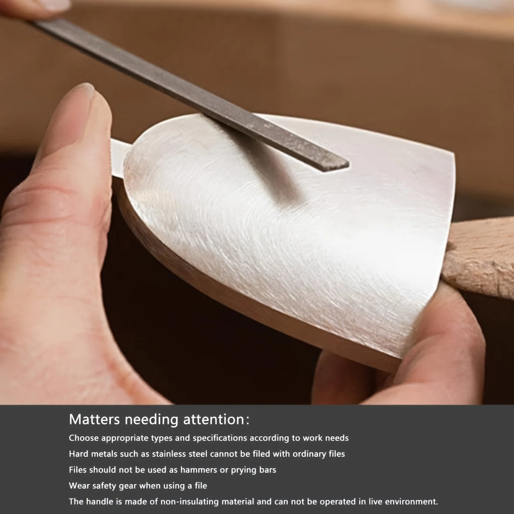 Premium Needle File Set - High-Carbon Steel Files with Non-Slip Ergonomic Handles for Precise Filing on Wood, Plastic, Model