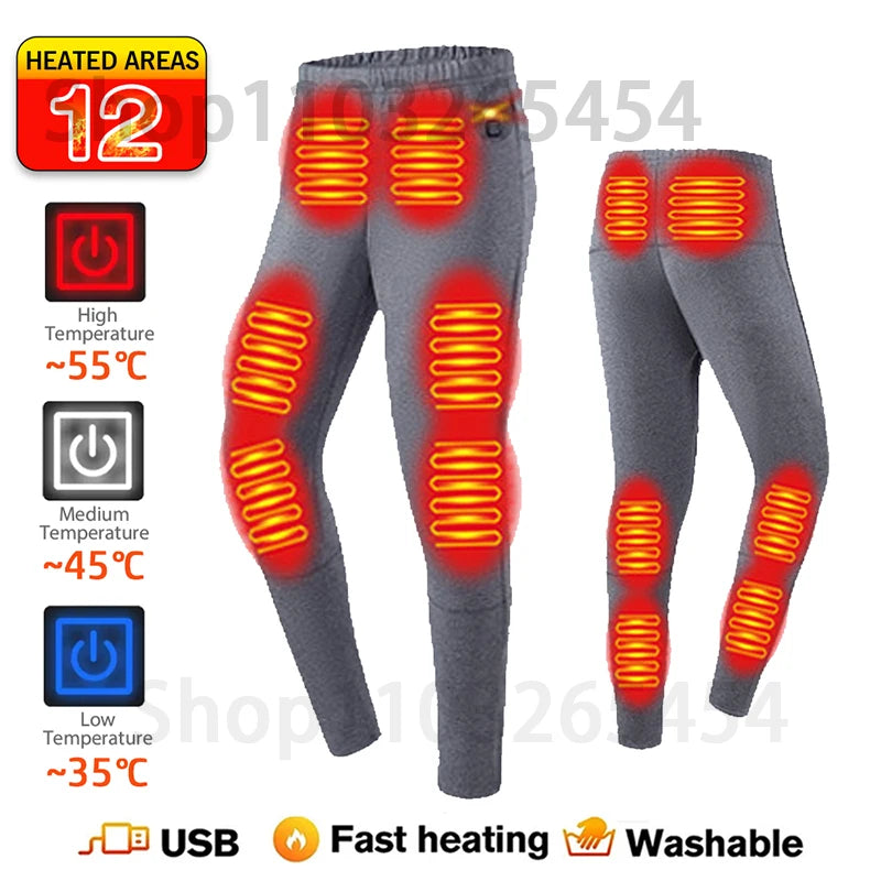 52 Areas New Heated Underwear Winter Thermal Underwear Women Men Heating Jacket Winter Accessories USB Electric Heating Clothes